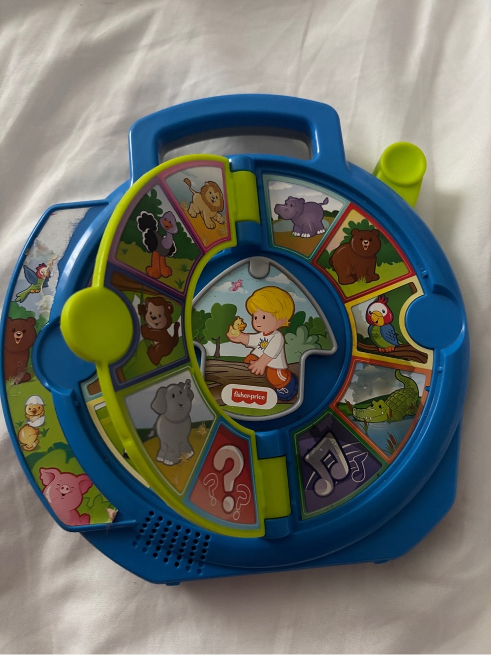 Fisher-Price Blue and Green Animal Sound Spinner Toy